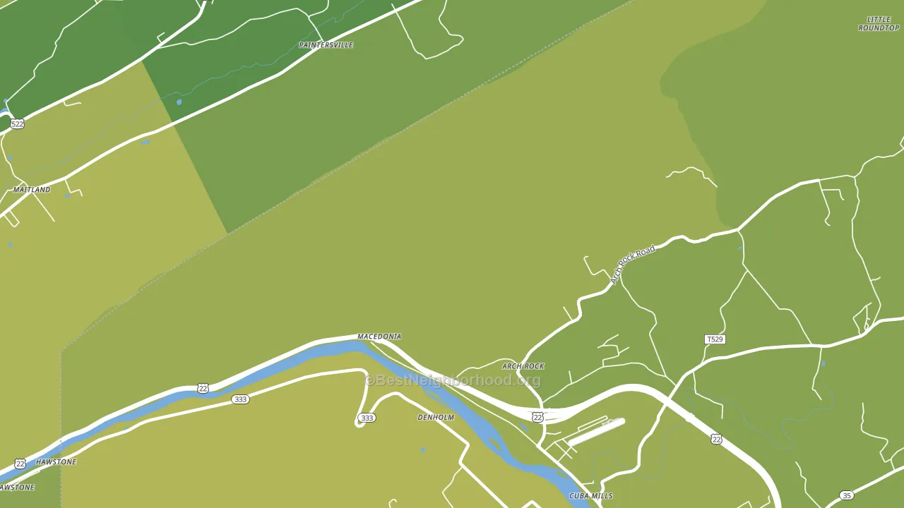 Macedonia, PA block-group voter-turnout map