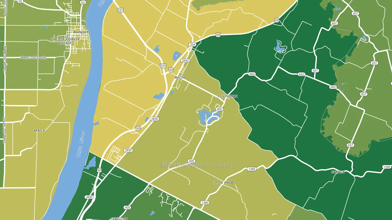 Maceo, KY block-group voter-turnout map