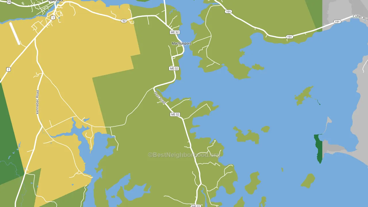 Machiasport, ME block-group voter-turnout map
