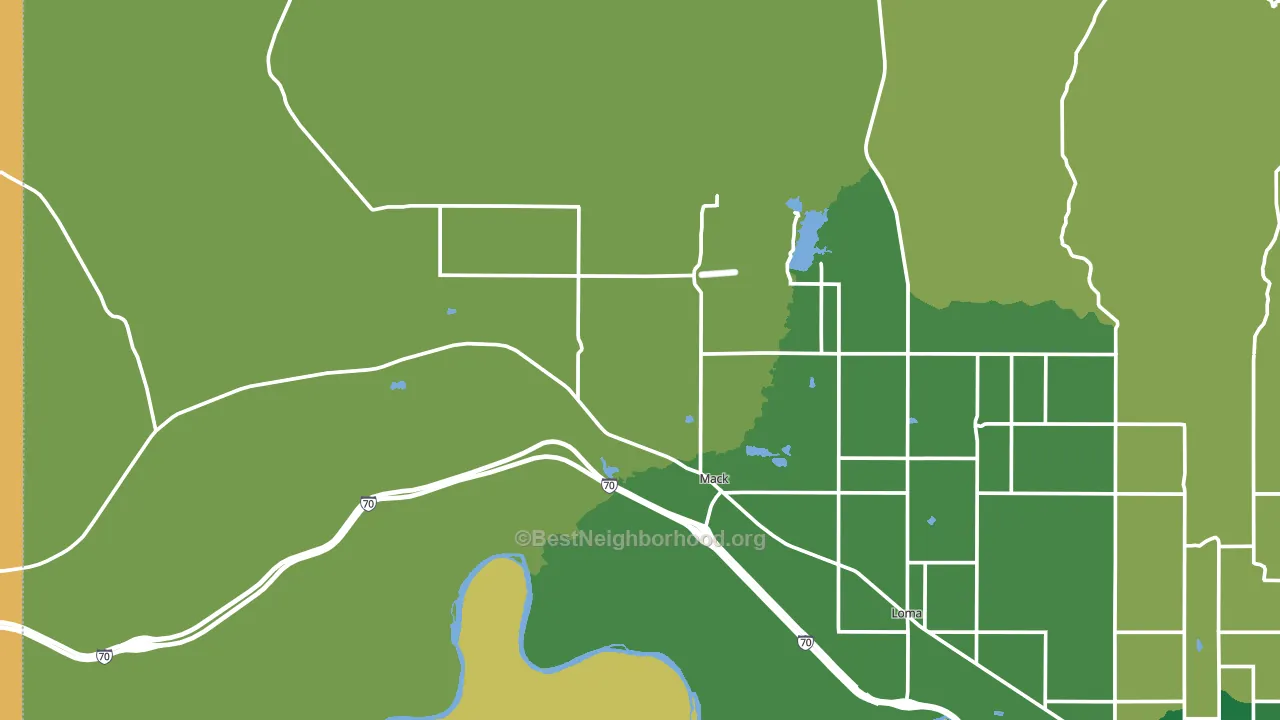 Mack, CO block-group voter-turnout map