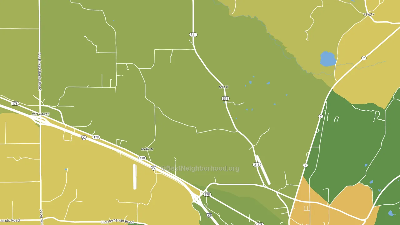 Mack, MS block-group voter-turnout map