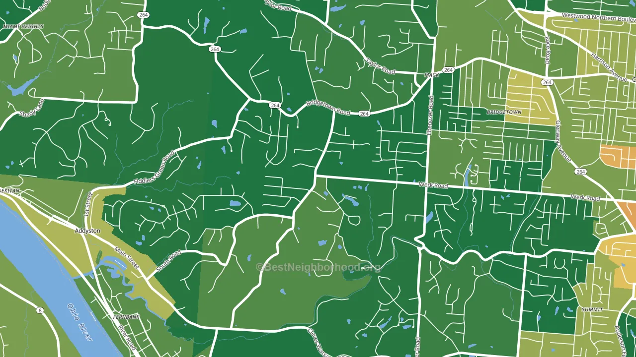 Mack South, Cincinnati, OH block-group voter-turnout map