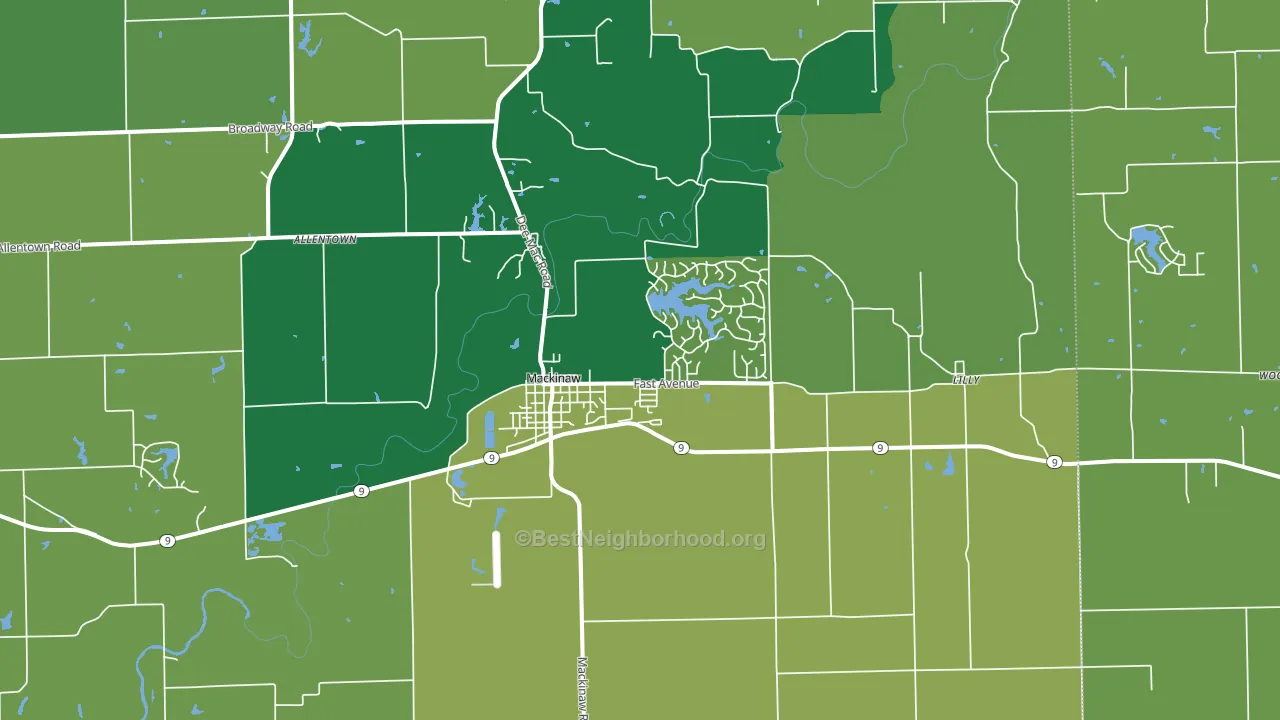 Mackinaw, IL block-group voter-turnout map