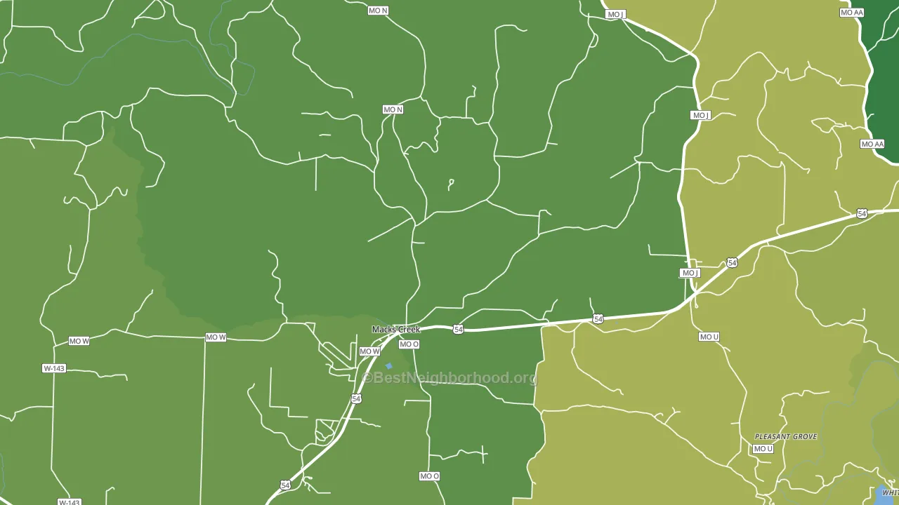 Macks Creek, MO block-group voter-turnout map