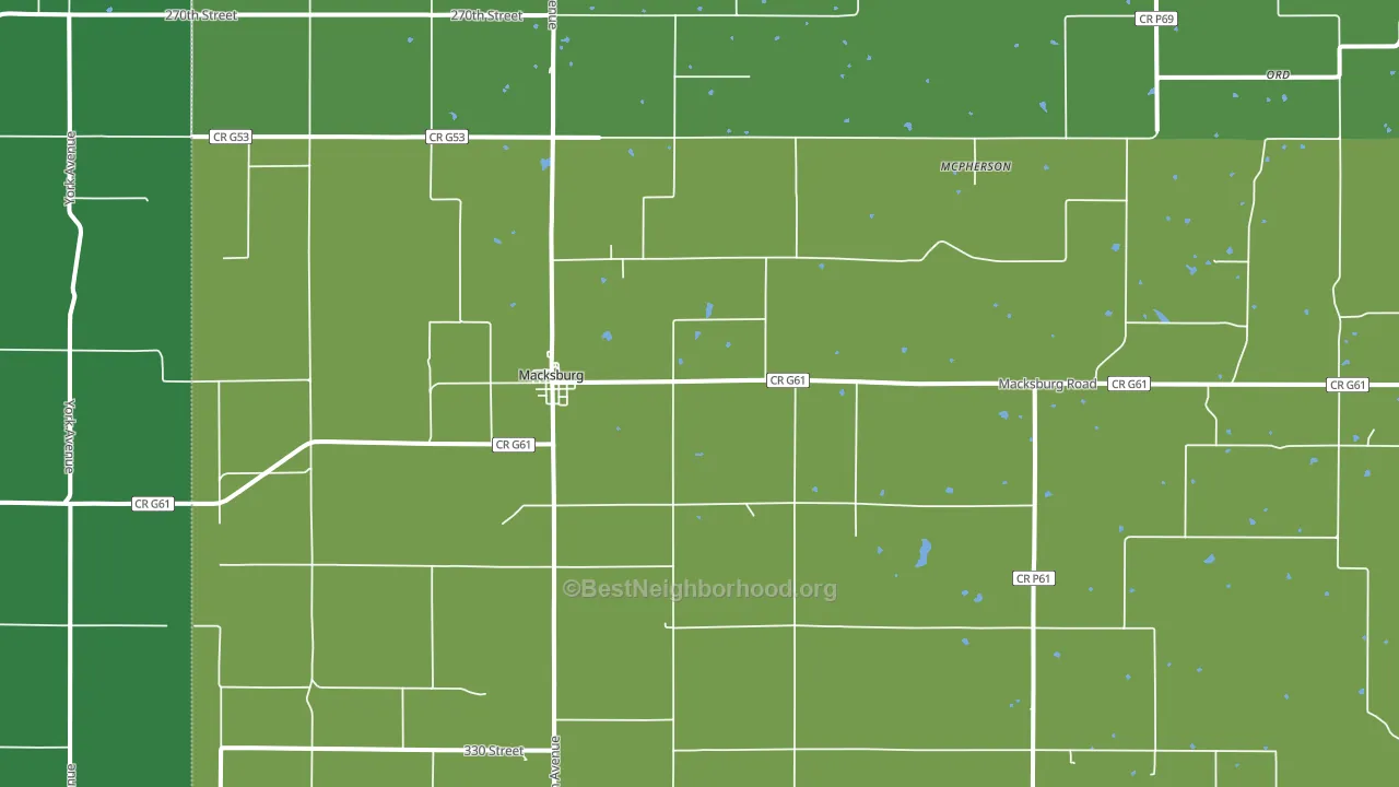 Macksburg, IA block-group voter-turnout map