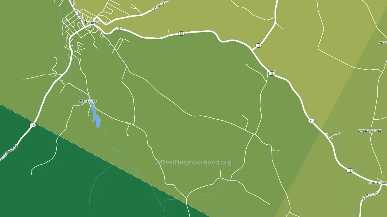 Mackville, VT block-group voter-turnout map