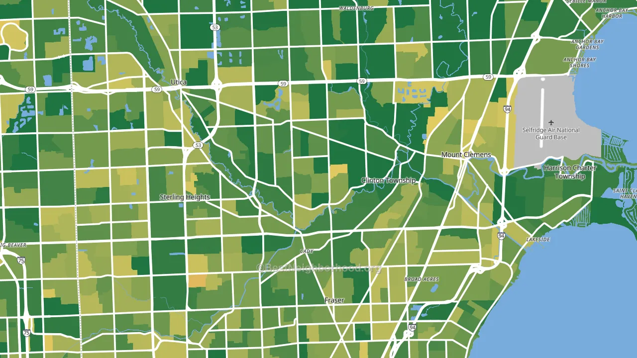 Macomb County, MI block-group voter-turnout map