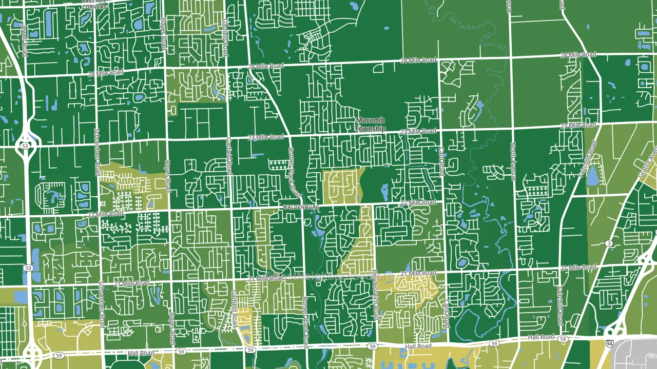 Macomb, MI block-group voter-turnout map