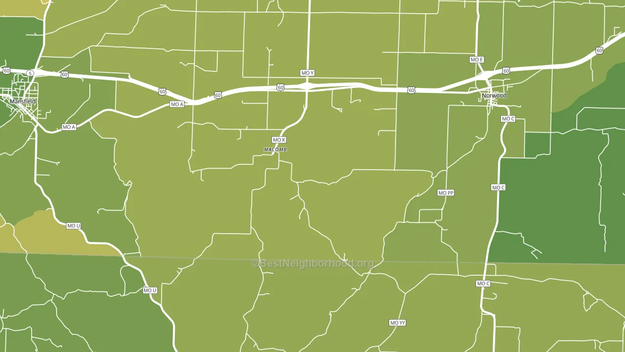 Macomb, MO block-group voter-turnout map