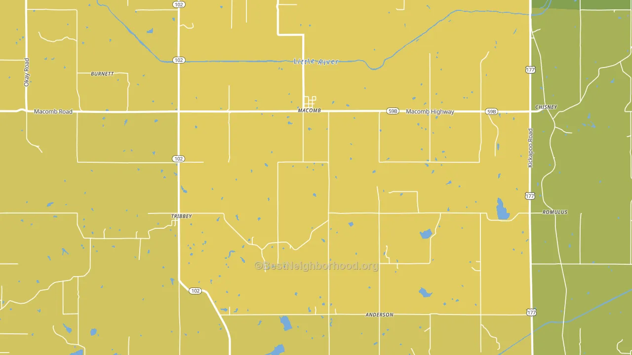 Macomb, OK block-group voter-turnout map