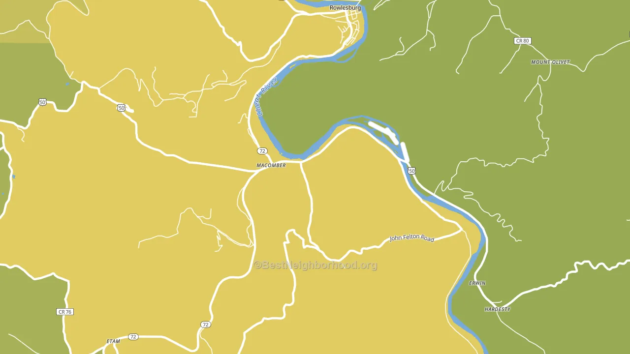 Macomber, WV block-group voter-turnout map