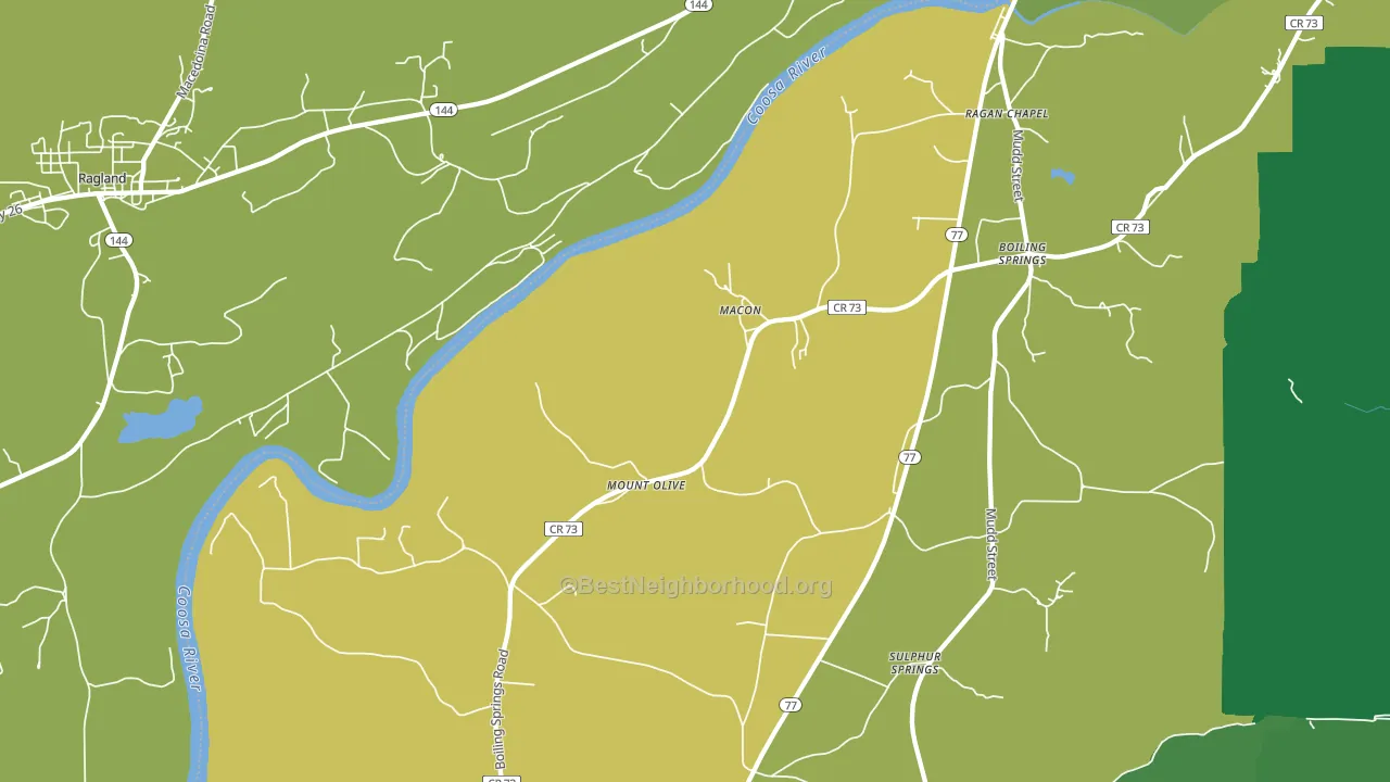 Macon, AL block-group voter-turnout map