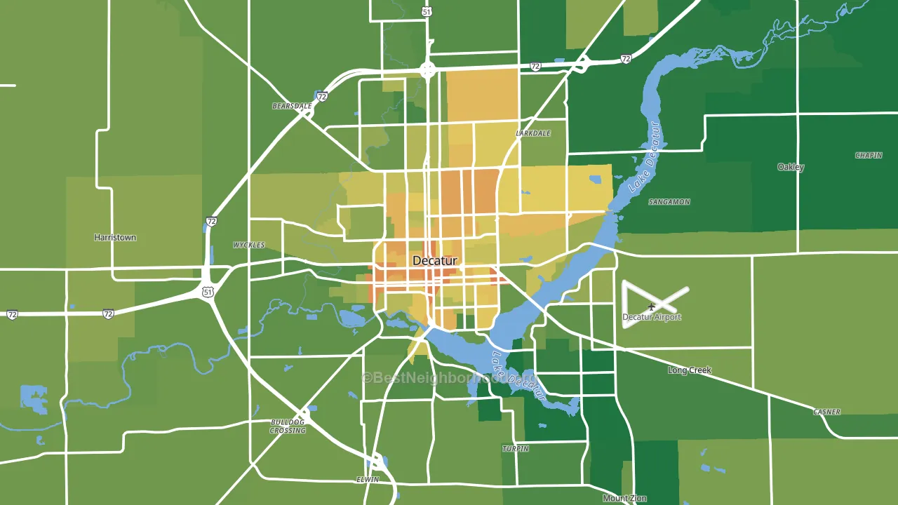 Macon County, IL block-group voter-turnout map