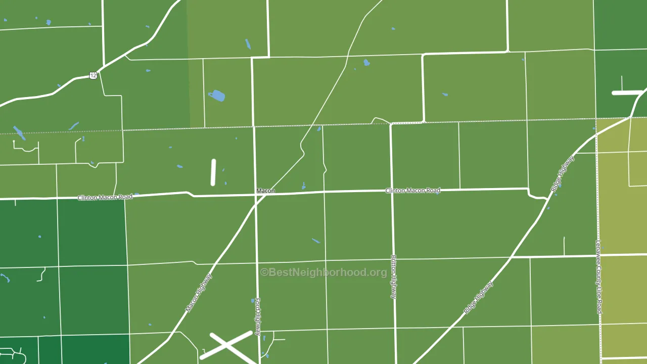 Macon, MI block-group voter-turnout map