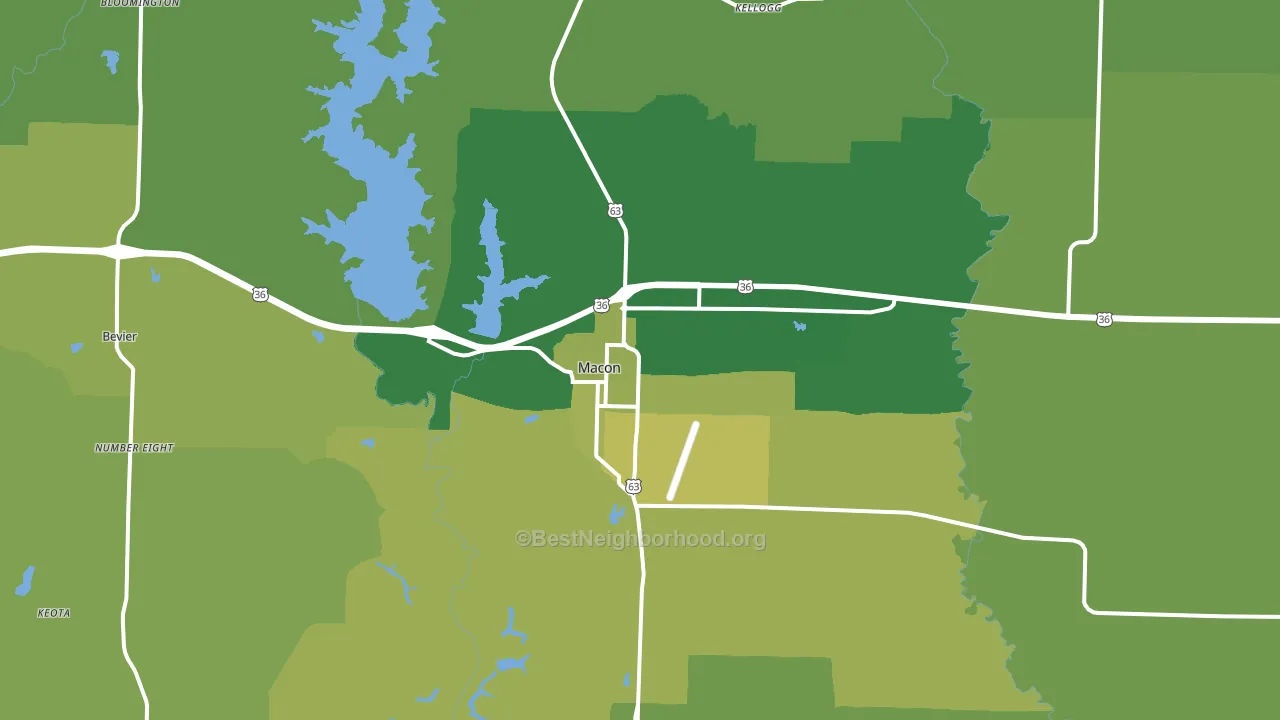 Macon, MO block-group voter-turnout map
