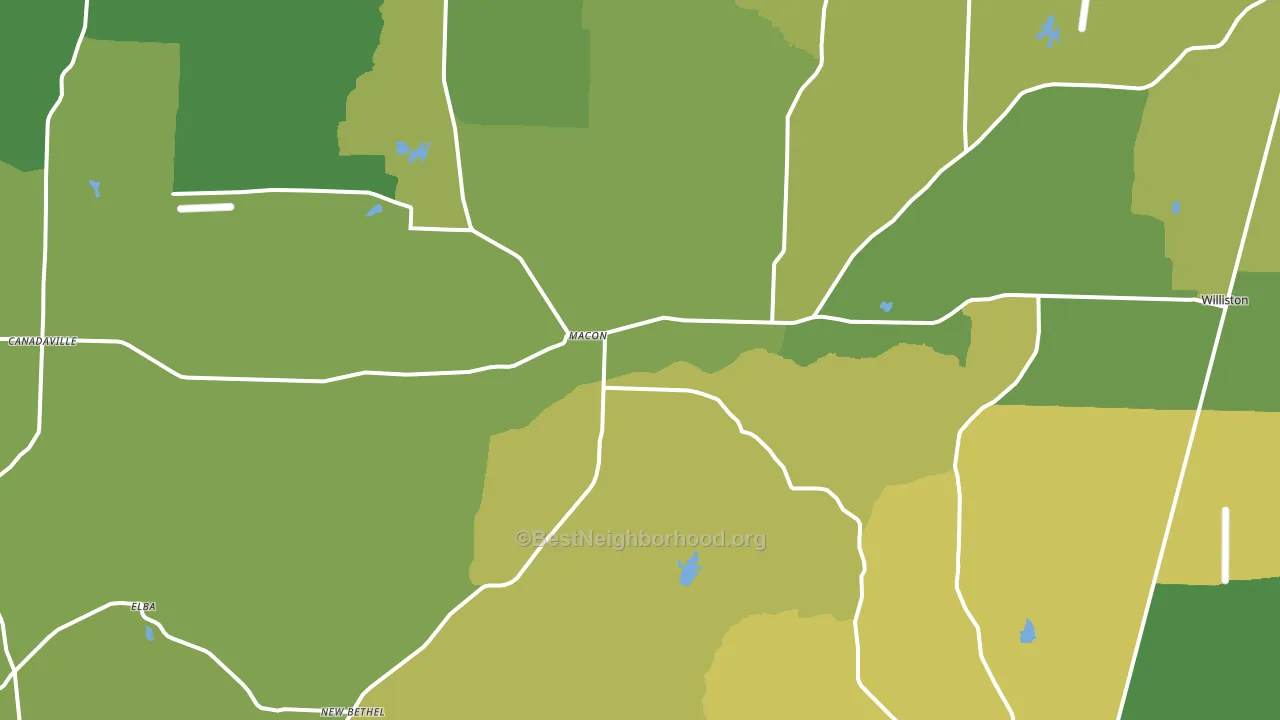 Macon, TN block-group voter-turnout map