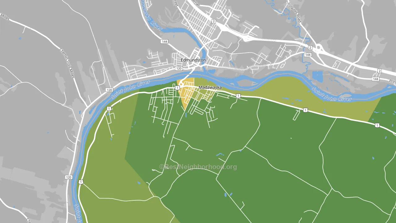 Madawaska, ME block-group voter-turnout map