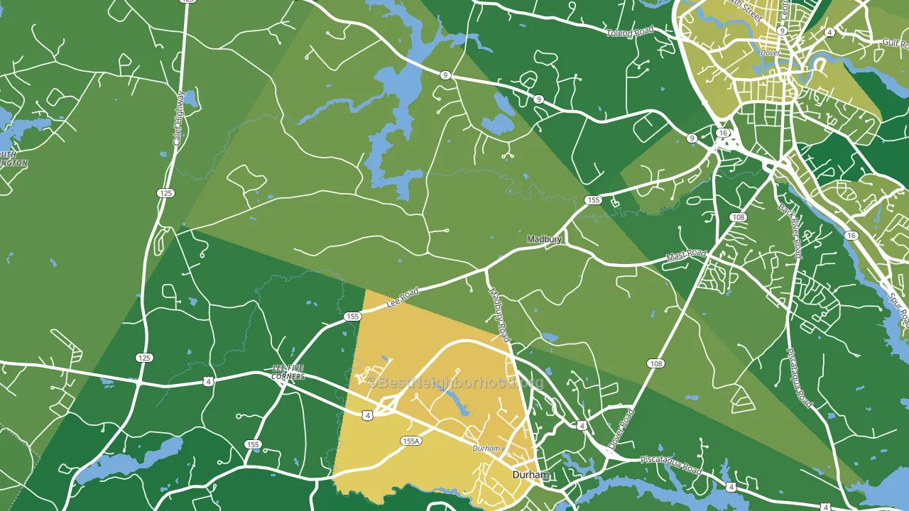 Madbury, NH block-group voter-turnout map