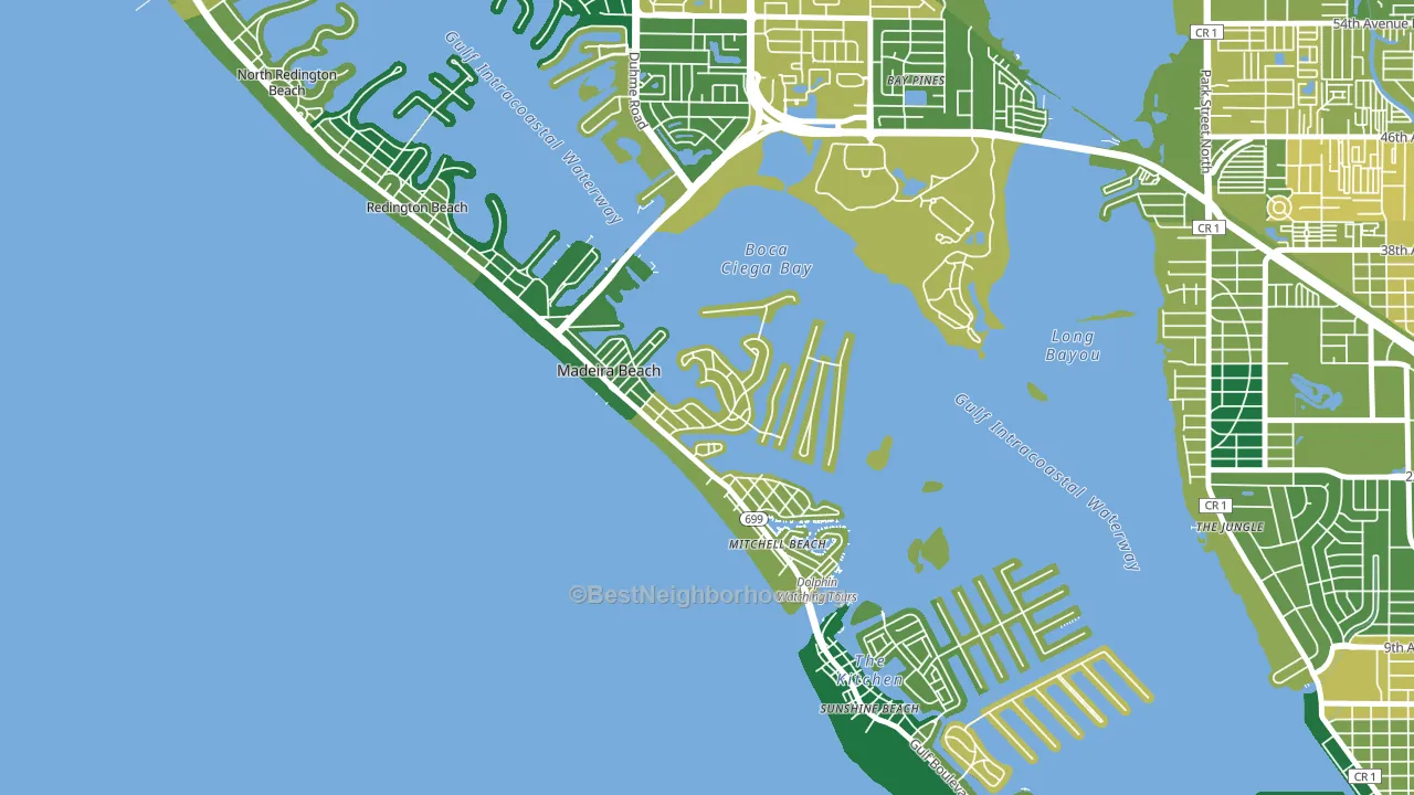Madeira Beach, FL block-group voter-turnout map