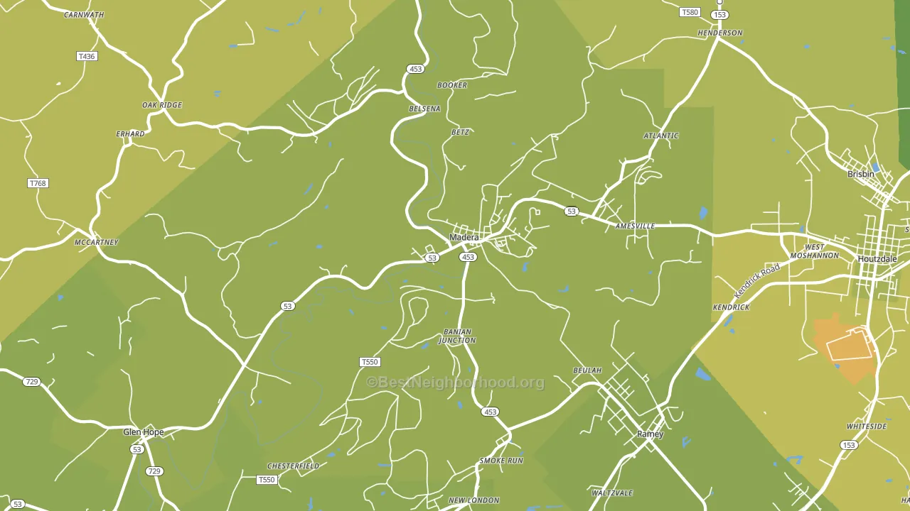 Madera, PA block-group voter-turnout map