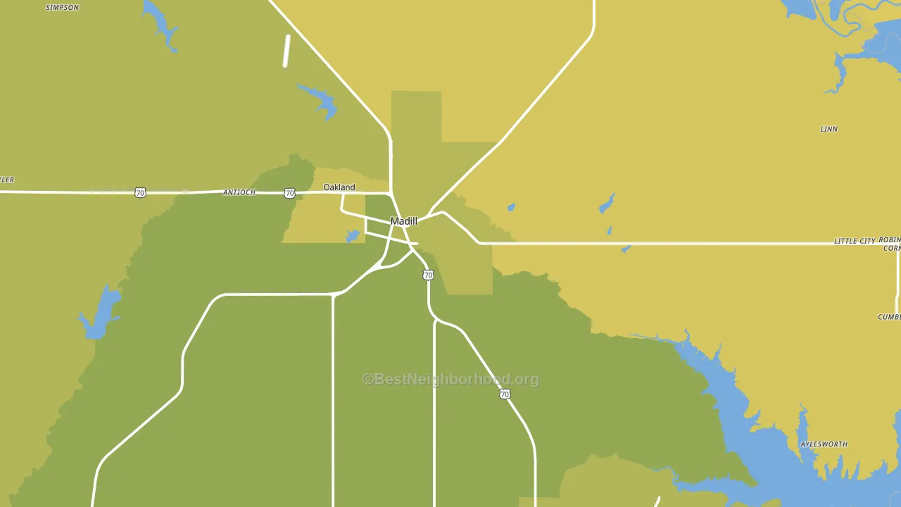 Madill, OK block-group voter-turnout map