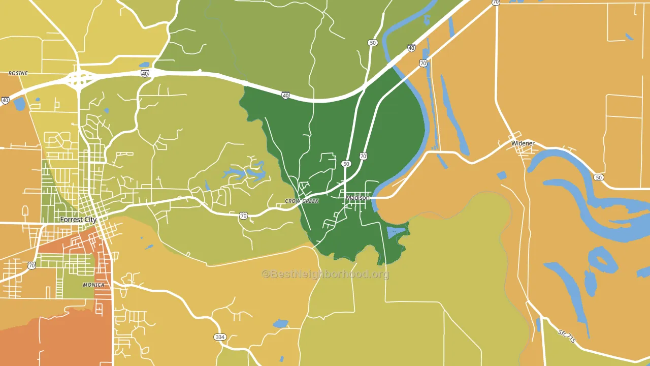 Madison, AR block-group voter-turnout map