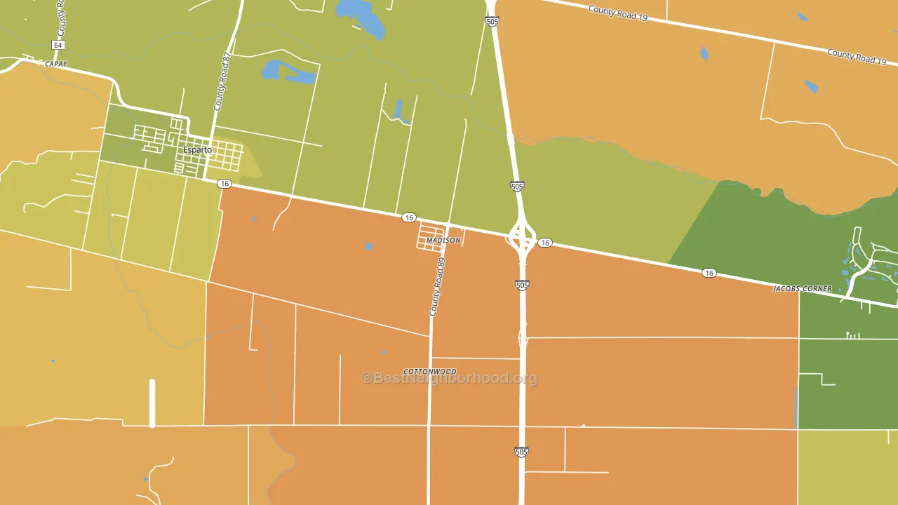 Madison, CA block-group voter-turnout map