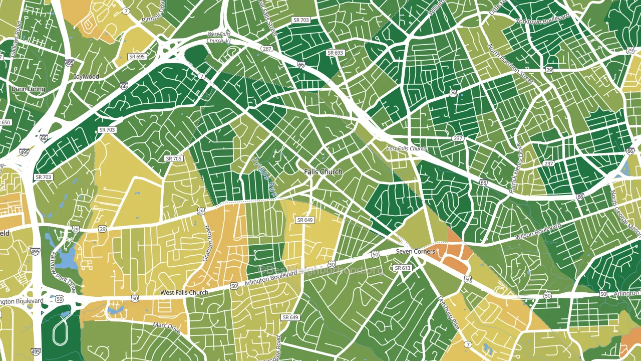 Madison Condominium, Falls Church, VA block-group voter-turnout map