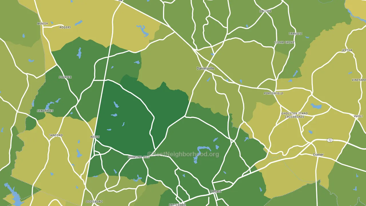 Madison County, GA block-group voter-turnout map