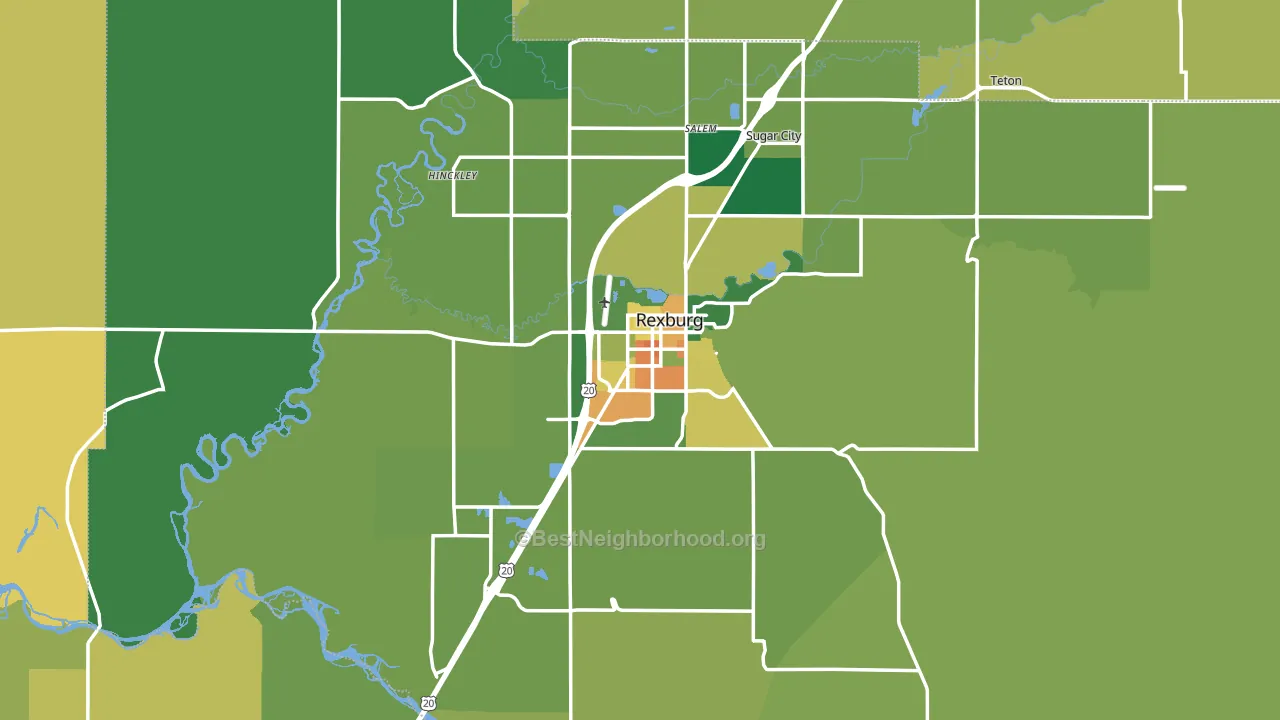 Madison County, ID block-group voter-turnout map