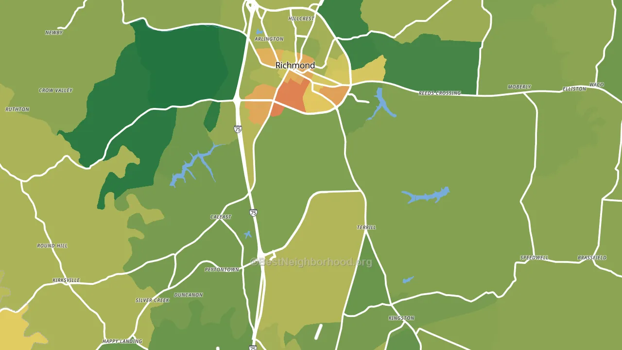 Madison County, KY block-group voter-turnout map