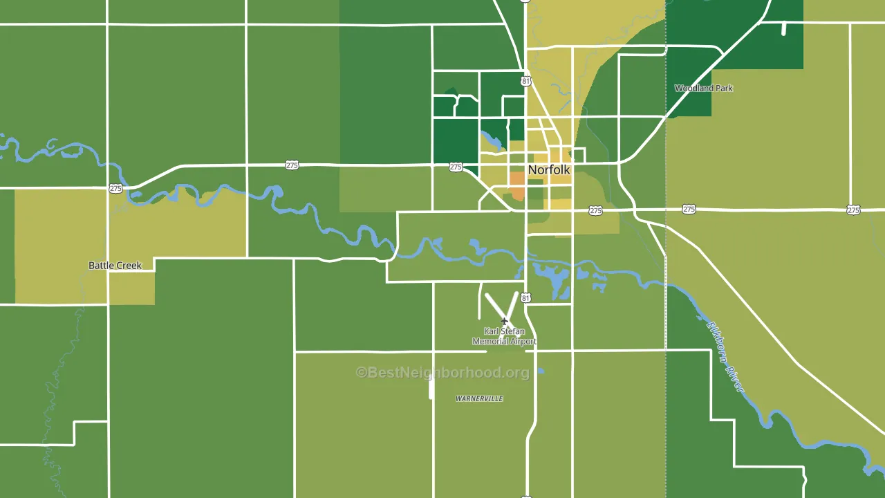 Madison County, NE block-group voter-turnout map