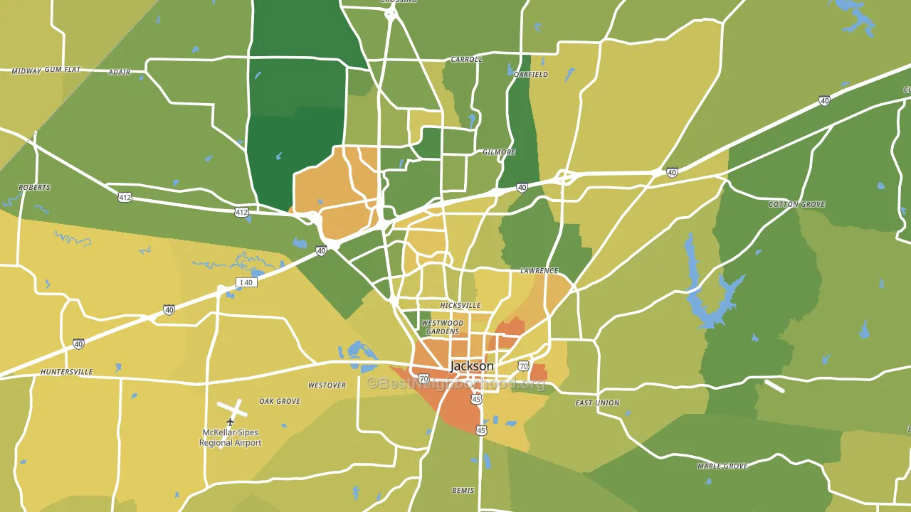 Madison County, TN block-group voter-turnout map