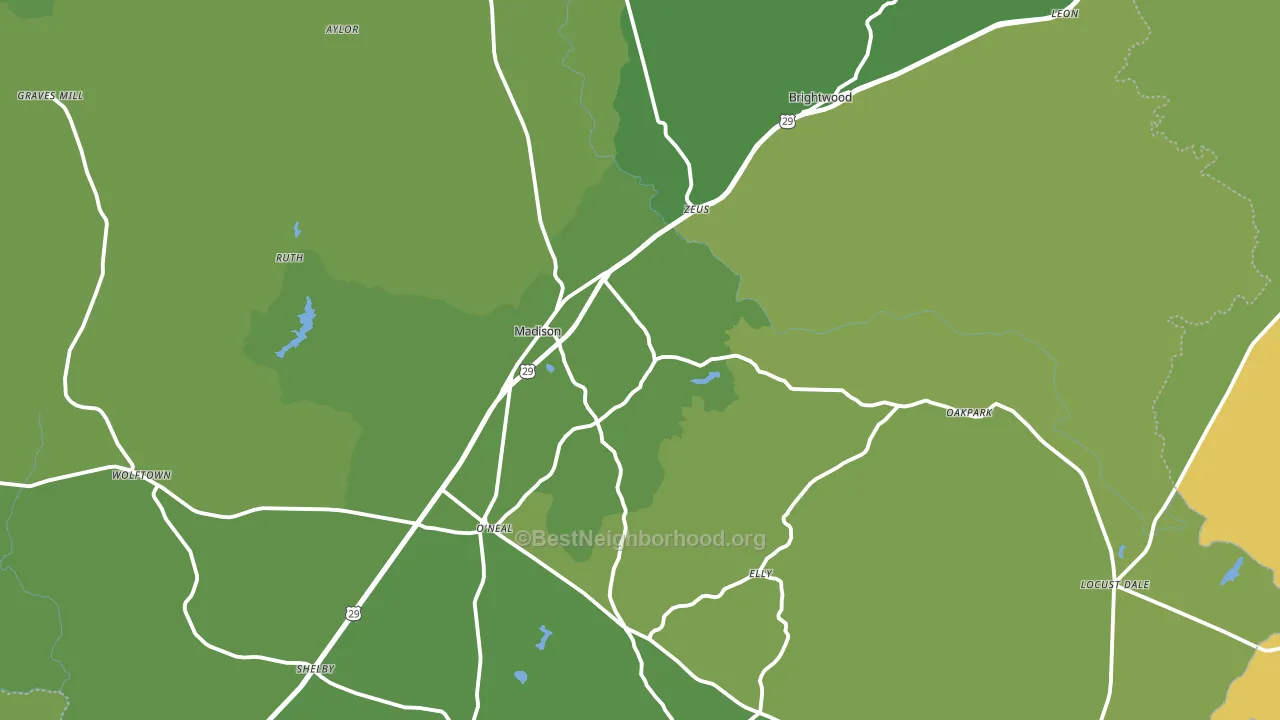 Madison County, VA block-group voter-turnout map