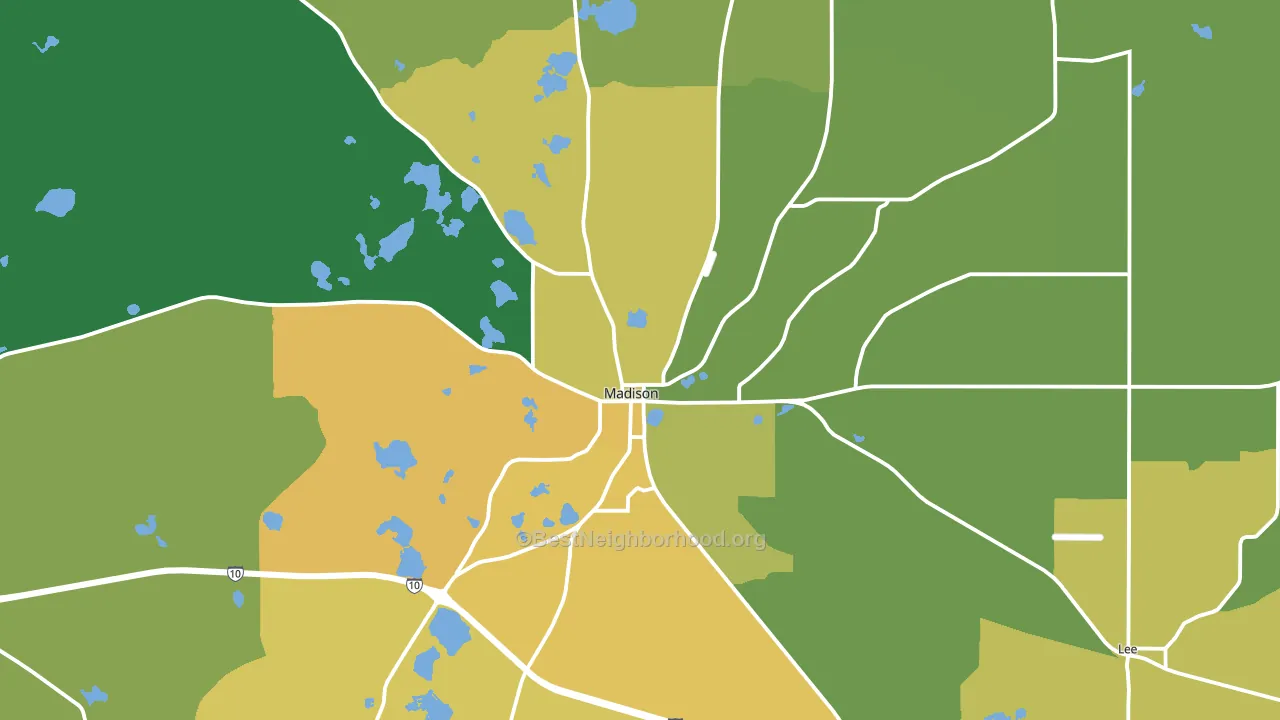 Madison, FL block-group voter-turnout map