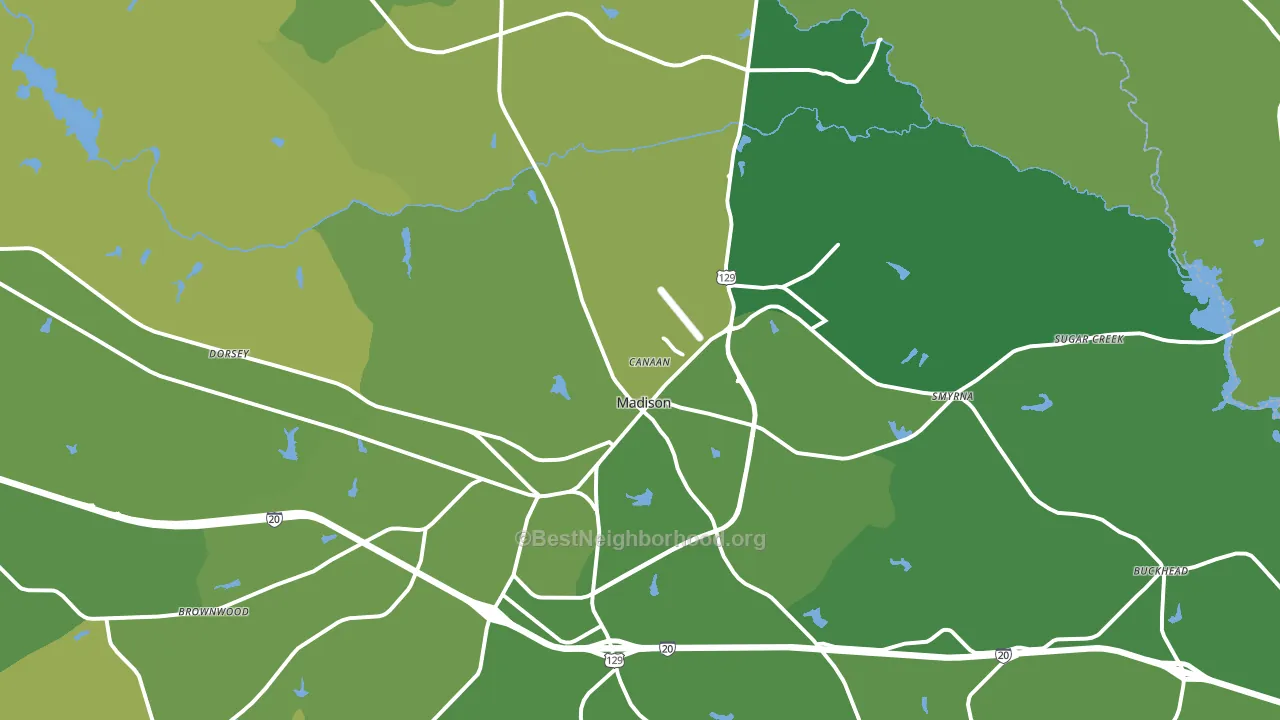 Madison, GA block-group voter-turnout map