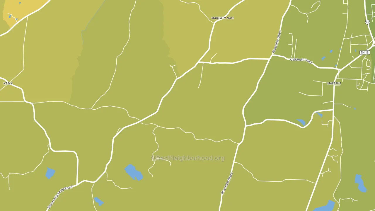 Madison Hall, TN block-group voter-turnout map