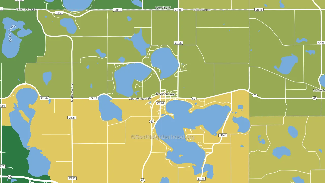 Madison Lake, MN block-group voter-turnout map