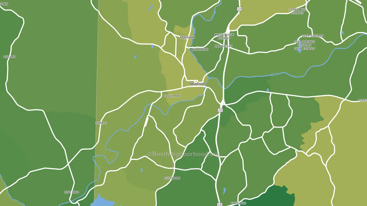 Madison, NC block-group voter-turnout map