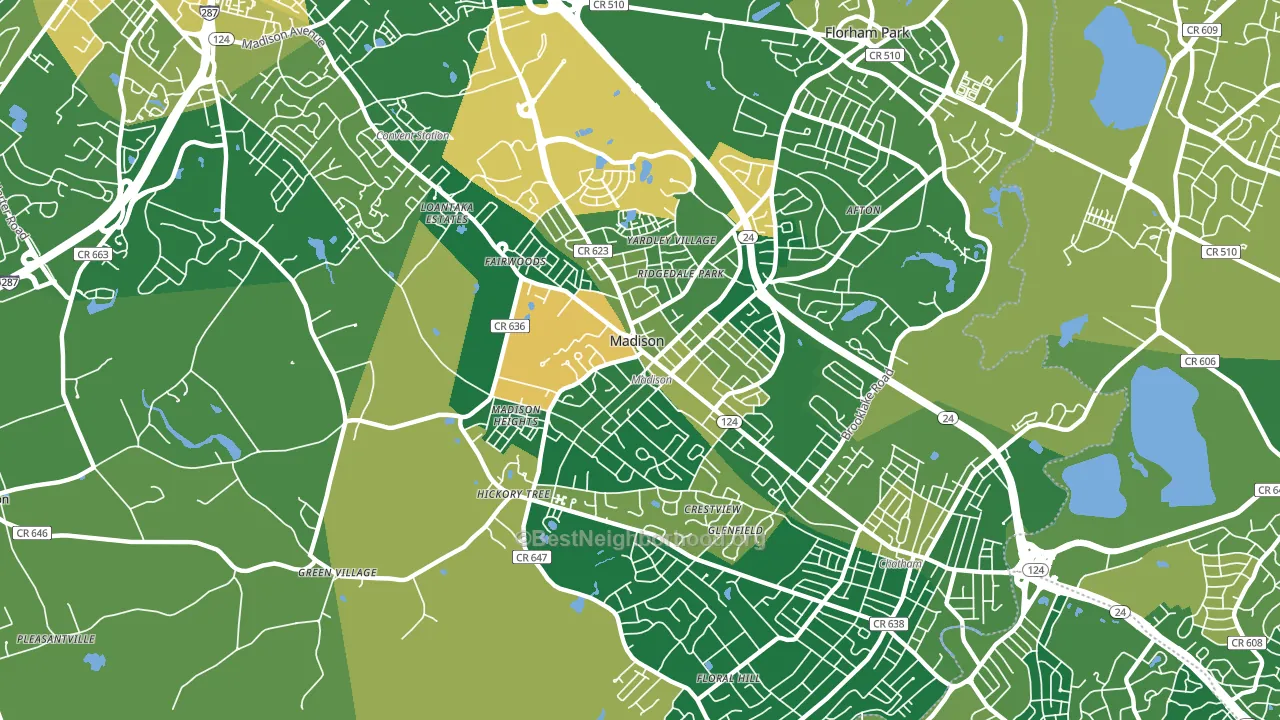 Madison, NJ block-group voter-turnout map