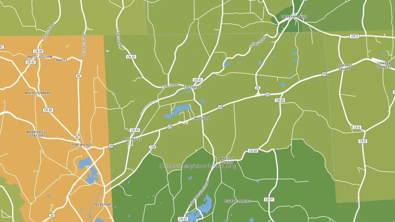 Madison, NY block-group voter-turnout map