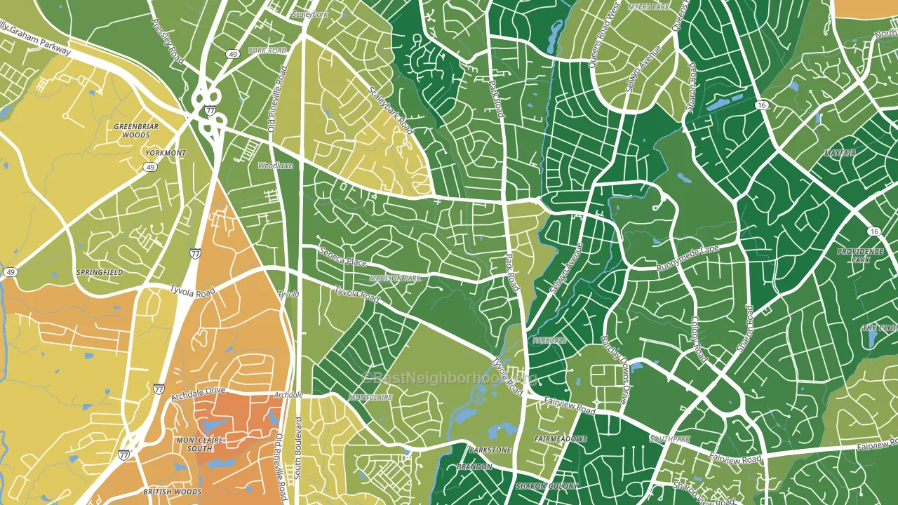 Madison Park, Charlotte, NC block-group voter-turnout map