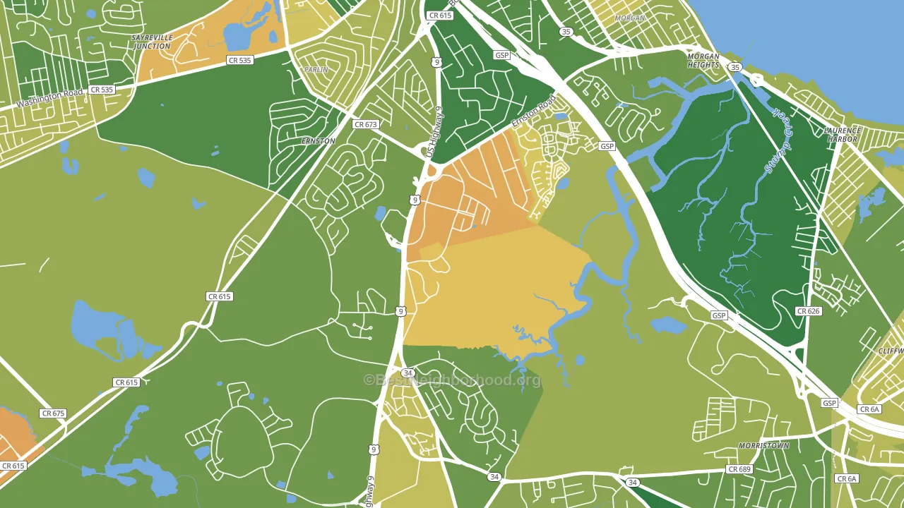 Madison Park, NJ block-group voter-turnout map