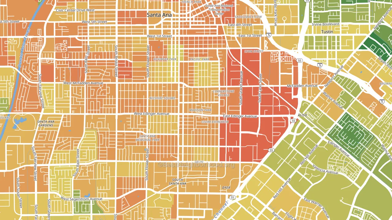 Madison Park, Santa Ana, CA block-group voter-turnout map