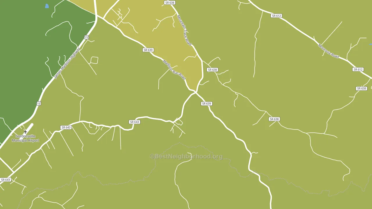 Madison Run, VA block-group voter-turnout map