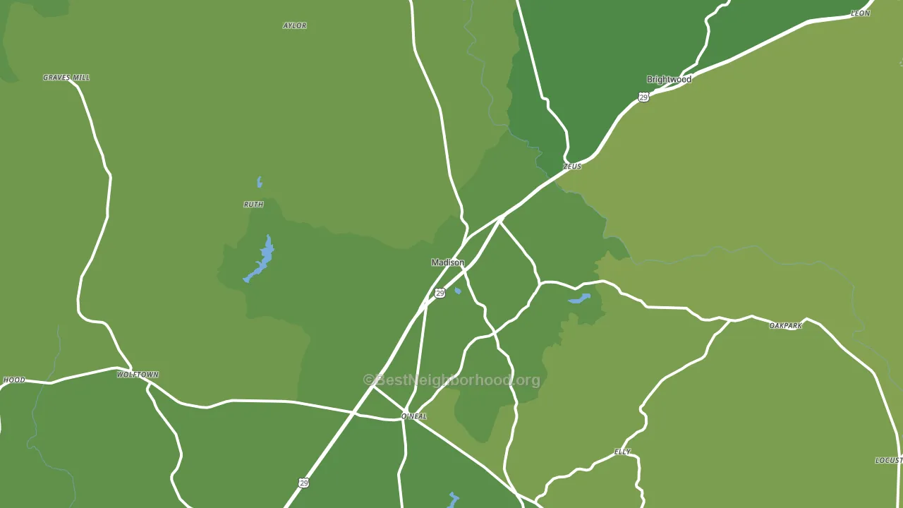 Madison, VA block-group voter-turnout map