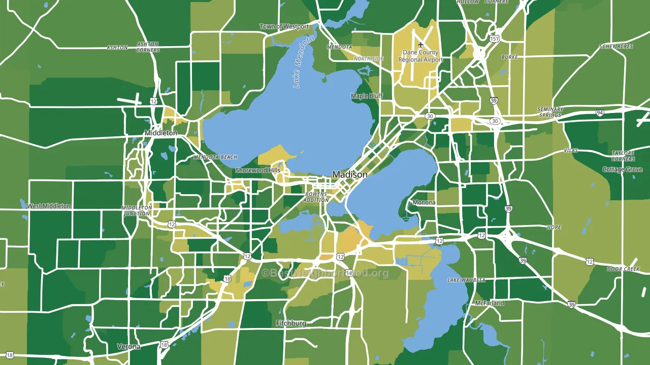 Madison, WI block-group voter-turnout map