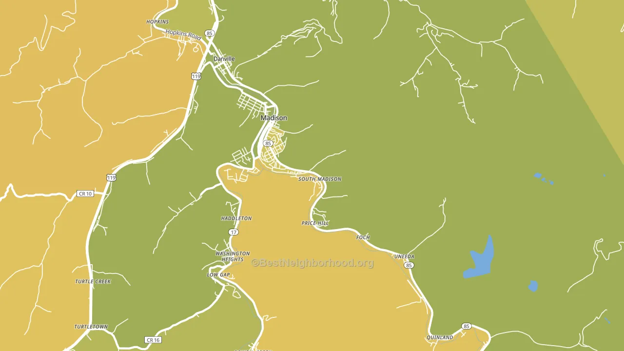 Madison, WV block-group voter-turnout map