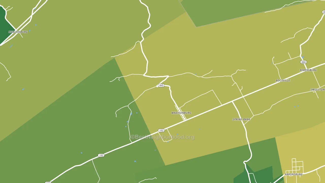 Madisonburg, PA block-group voter-turnout map