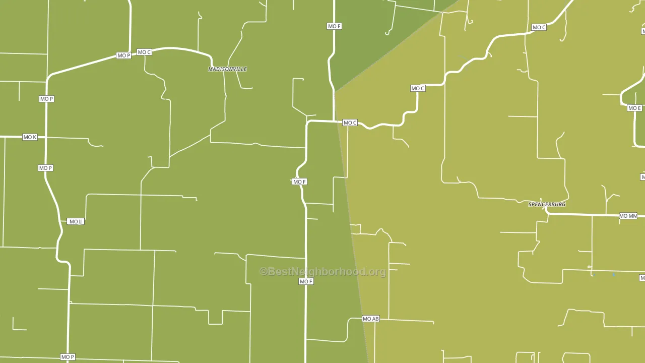 Madisonville, MO block-group voter-turnout map